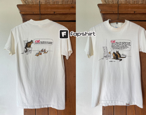 vintage 1970s cat tee – crazy shirt