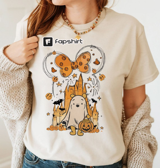 Disney Winnie The Pooh Character Halloween Comfort Colors Shirt, Halloween Castle Sweatshirt, Disney Halloween Shirt Disney Family Halloween