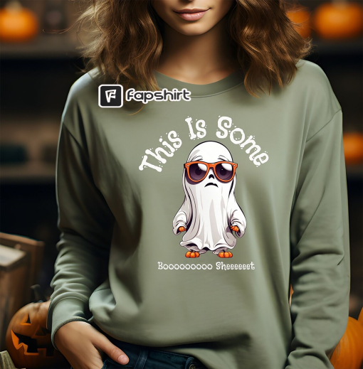 This Is Some Boo Sheet Cute Ghost Sweatshirt, Wine Around Crew Sweatshirt, Unisex Funny Halloween Ghost, Women’s Halloween Sweatshirt