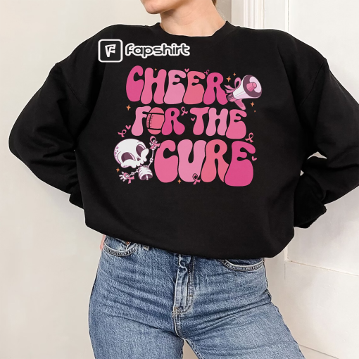 Cheer For The Cure Breast Cancer Sweatshirt, Football Breast Cancer Shirt, Pink Out Shirt , Cancer Support Squad Shirt, Warrior Shirt