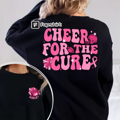 Cheer For The Cure Breast Cancer Shirt, Pink Ribbon, Football Breast Cancer Awareness Shirt, Cancer Support Squad Shirt, Warrior Shirt