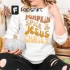 Pumpkin Spice Jesus Christ Retro Inspired Women’s Fleece Sweatshirt, Fall Jesus Sweatshirt, Christian Fall Sweatshirt