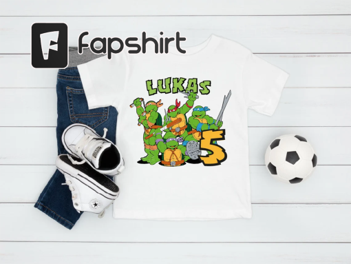 Turtles Birthday Boy Shirt, Anime Lover Boy T Shirt, Cartoon Birthday Tee, Birthday Party Clothes For Kids, Toddler Shirt