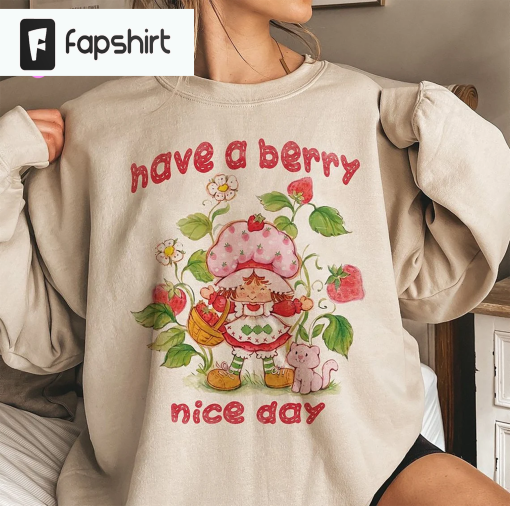 Have A Berry Nice Day Vintage Strawberry Unisex T-Shirt, Vintage Strawberry Tshirt, Retro Cartoon Hoodie, Y2K Shirt, Aesthetic Shirt