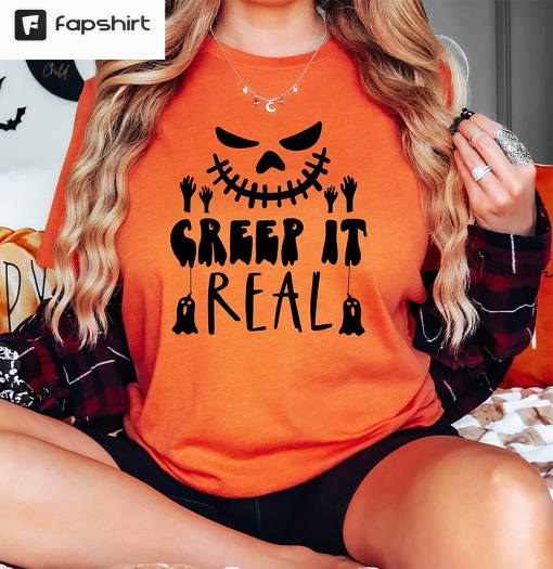 Creep It Real Halloween Shirt, Vintage Hocus Pocus Short Sleeve Hoodie