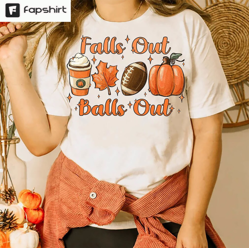 Falls Out Balls Out Football Shirt, Vintage Thanksgiving Shirt Unisex Hoodie