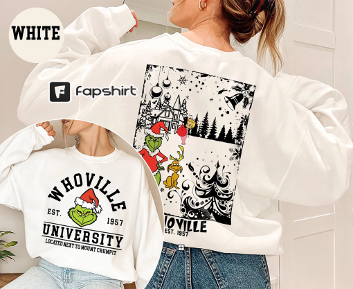 Christmas Whoville University Est 1957 Sweatshirt, Retro Grinch Christmas Sweatshirt, Merry grinchmas Sweatshirt, Christmas Sweatshirt