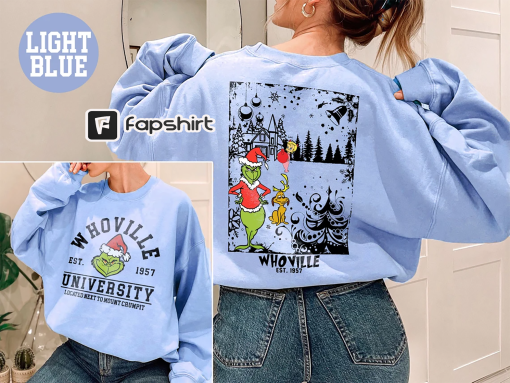 Christmas Whoville University Est 1957 Sweatshirt, Retro Grinch Christmas Sweatshirt, Merry grinchmas Sweatshirt, Christmas Sweatshirt