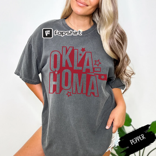 Comfort Color Oklahoma Shirt, Oklahoma Gameday Shirt, Oversized Oklahoma T Shirt, Retro Oklahoma Shirt, Trendy Oklahoma Shirt, Oklahoma Gift