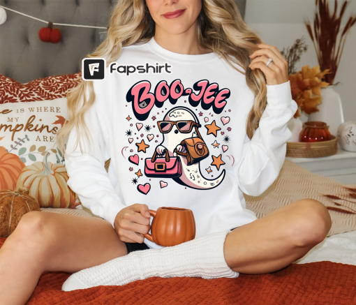 Cute Halloween Sweatshirt, Boujee Shirt, Ghost Sweater, Funny Fall Gift for Her, Autumn Sweater, It’s Fall Yall, Spooky Season Sweatshirt