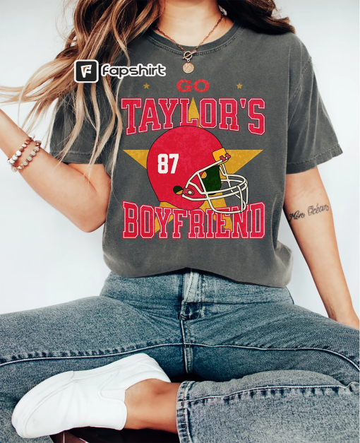 Go Taylors Boyfriend Shirt Funny TS Inspired Shirt Football Shirt KC Football Shirt