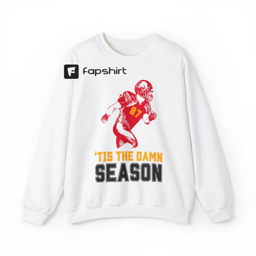 Kansas City Fan Sweatshirt, Number 87, ‘Tis the Damn Season Crewneck, Football Sweatshirt, Fall Vibes, Football Season, Swiftie Football