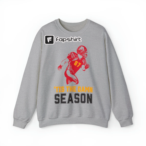 Kansas City Fan Sweatshirt, Number 87, ‘Tis the Damn Season Crewneck, Football Sweatshirt, Fall Vibes, Football Season, Swiftie Football