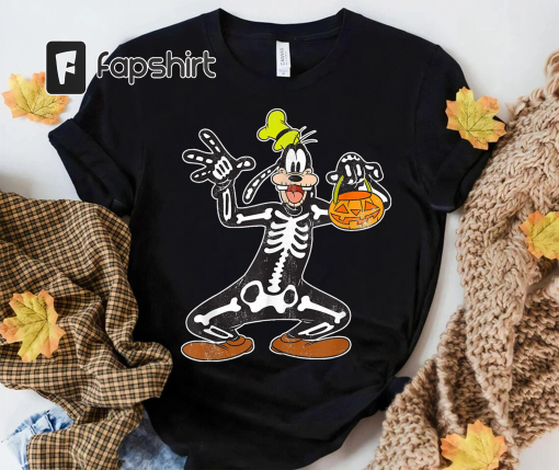 Disney Goofy Skeleton Pumpkin Halloween Costume T-Shirt, Cute Goofy Halloween T-Shirt, Disney Mickey’s Not So Scary Halloween Party Shirt