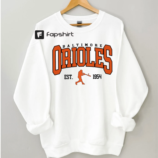 Baltimore Oriole ESt Sweatshirt / T-Shirt, Oriole Crewneck Sweatshirt, Baltimore Baseball Shirt, Retro Oriole Shirt