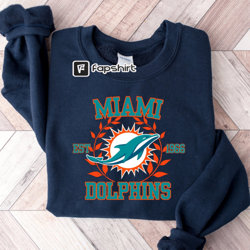 Retro Miami Dolphins Game Day Sweatshirt, Football Sweatshirt, Gift for Dolphins Fan Shirt, Sunday Crewneck, NFL Super Bowl, Tyreek Hill