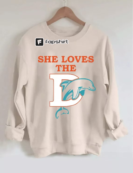 She Loves The Dolphins Football Sweatshirt, Miami Dolphins Shirt, Miami Dolphins Womens Shirt, Miami sweater, Sunday Football Sweatshirt