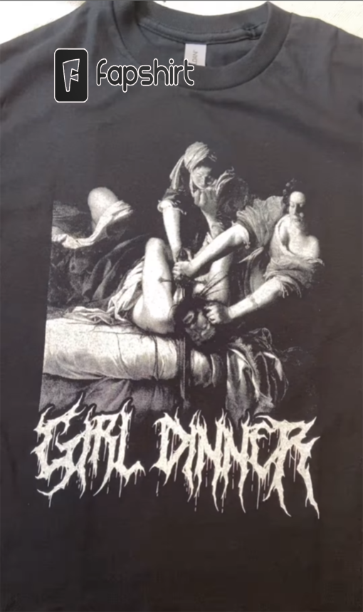 Black Metal Girl Dinner shirt – funny feminist baroque art history shirts, Judith Beheading Holofernes by Artemisia Gentileschi