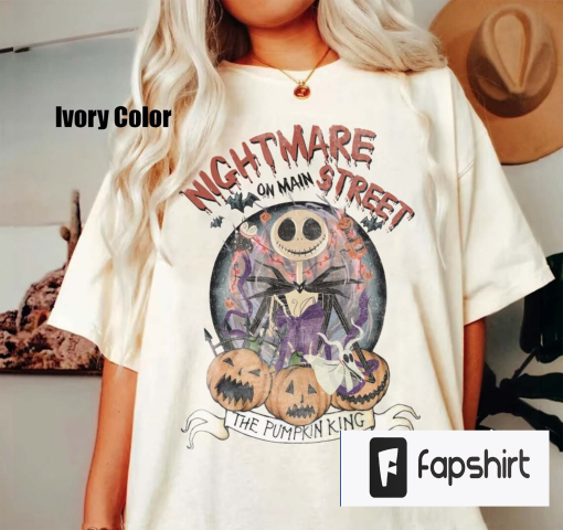 Jack Skellington Shirt, Vintage The Nightmare Before Halloween Pumpkin Shirt, Retro Nightmare On Main Street Shirt, Halloween Pumpkin Shirt