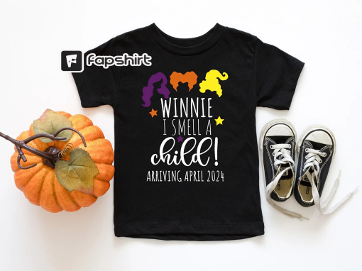 Winnie I Smell A Child Shirt,Custom Halloween Baby Announcement Tee,Halloween Baby Announcement Shirt,Custom Sanderson Sisters Baby Bodysuit