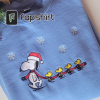 Snoopy Christmas Gratitude Embroidered Sweatshirt, Snoopy and Woodstock Christmas Embroidered Crewneck , Embroidered Snoopy Christmas Gift