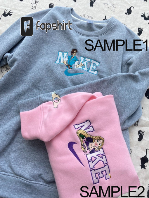 Rapunzel And Flynn Disney Embroidered Sweatshirts