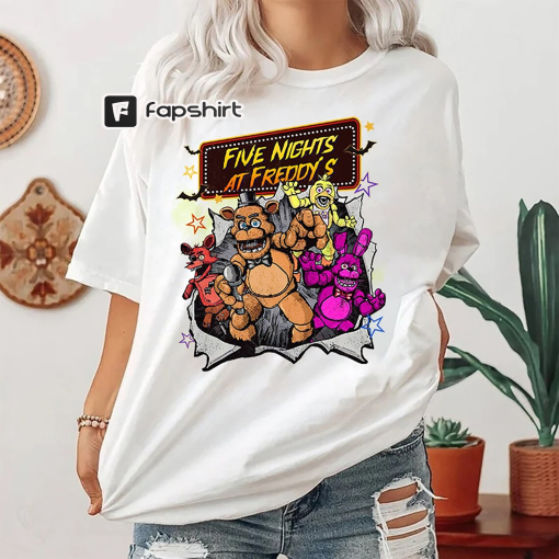 Five Nights At Freddy’S Halloween Shirt, Five Nights At FreddyS Tee, Five Nights At Freddy Video Game Merch, Five Nights At Freddy Halloween