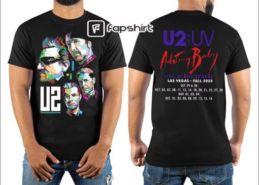 Graphic U2 Band Unisex Shirt, U2 Band Achtung Baby Live At Sphere Shirt, Classic Rock U2 Tour 2023 Shirt, U2 Band Merch, U2 Fan Gift Shirt