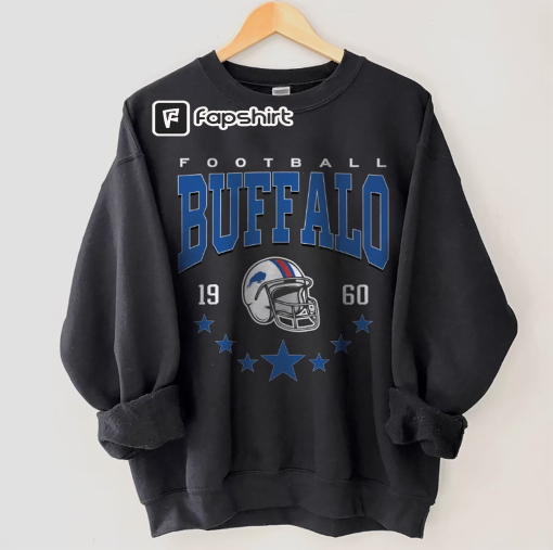 Buffalo Football Sweatshirt, Vintage Style Buffalo Football Crewneck, Football Sweatshirt, Buffalo Football Sweatshirt, Football Fan Gifts