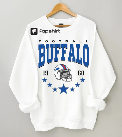 Buffalo Football Sweatshirt, Vintage Style Buffalo Football Crewneck, Football Sweatshirt, Buffalo Football Sweatshirt, Football Fan Gifts