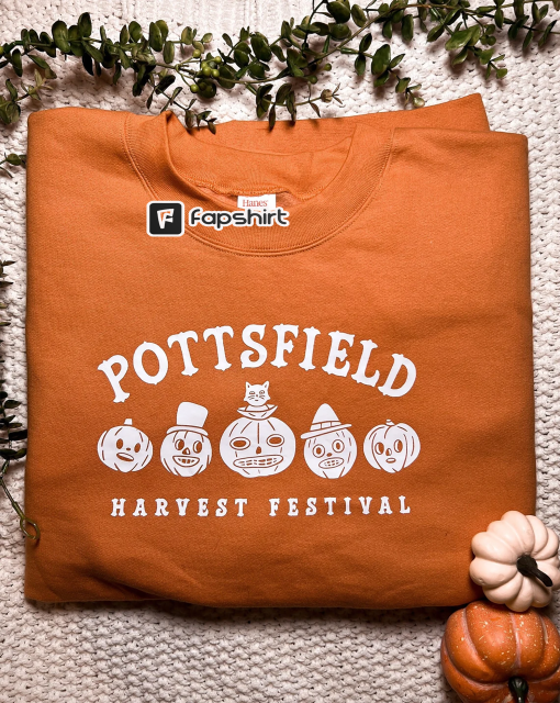 Pottsfield Harvest Festival Crewneck Sweatshirt, Cozy Fall Sweater, Halloween Apparel, Handmade