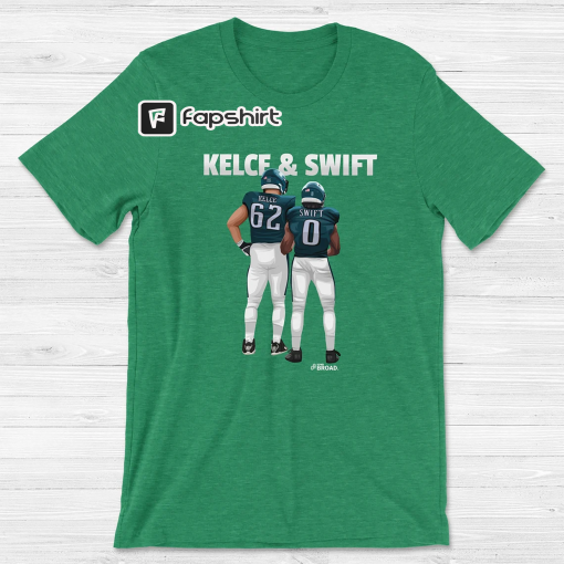 Jason Kelce D’Andre Swift Eagles Unisex Short Sleeve Tee | Philadelphia Eagles T-Shirt | Kelce Swift Eagles Shirt | Swiftie Tshirt