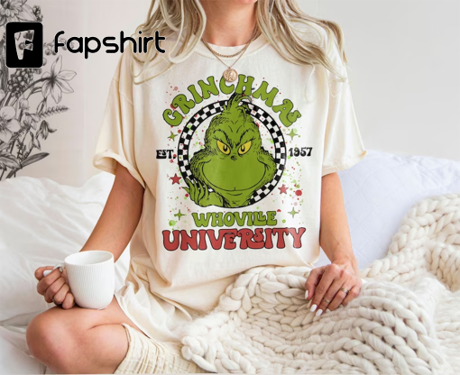 Vintage Whoville University Est 1957 Sweatshirt, University of Whoville Grinch Crewneck, Grinch Christmas Gift, Grinch Christmas Shirts