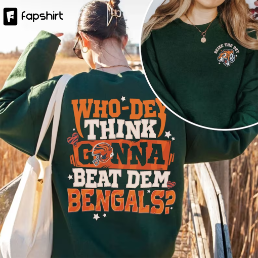 Bengals Sweater, WhoDey Think Gonna Beat Them Bengals Shirt, Cincinnati Fan Gift, Cincinnati Football Hoodie, Game Day Pullover,Football Tee