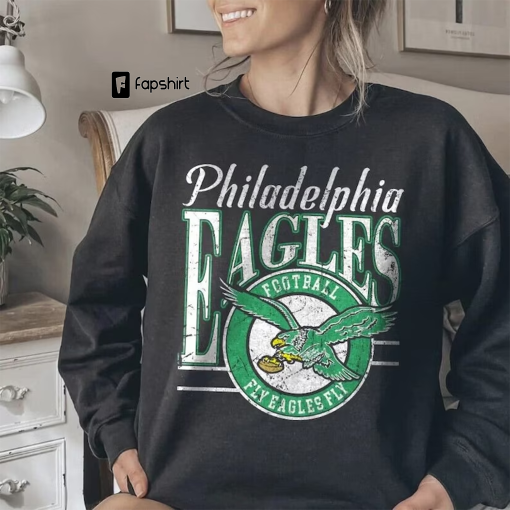 Philadelphia Football Crewneck Unisex Sweatshirt, T-shirt, retro 90s Philadelphia Pennsylvania Shirt, Eagles Football T-shirt, Go Birds Tee