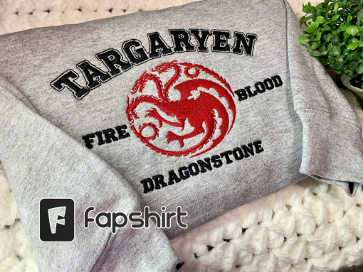 Dragon House Sweatshirt, Game of thrones, Fire and Blood, Dracarys ,House Targaryen, Embroidered, Customized,