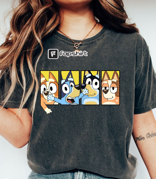 Bluey Family Shirt, Bluey And Friends Shirt, Bluey Shirt, Bingo Shirt, Dad Bluey Shirt, Kids Shirt