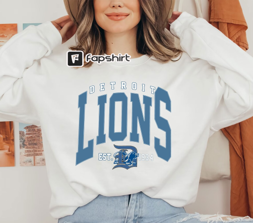 Vintage Detroit Lions Sweatshirt, Detroit Lions Football Shirt, America Football T-shirt, Football Fan Gifts, Detroit Michigan Football Tee