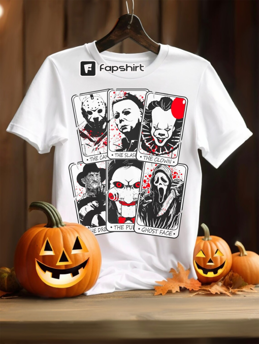 Horror film tarot cards t shirt