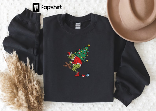 Embroidered Christmas Sweatshirt, Christmas Tree Embroidered Sweatshirt, Christmas Funny Sweatshirt, Christmas Gift