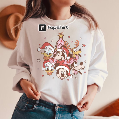 Vintage Mickey and Friends Christmas Sweatshirt, Disney Christmas Sweatshirt, Disneyland Sweatshirt, Christmas Family Shirt, Disney Shirt