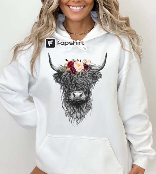 Highland Cow Sweatshirt & Hoodie, Country Hoodie, Western Sweatshirt, Highland Cow Shirt, Highland Cow Sweatshirt, Western Clothes, Farm tee