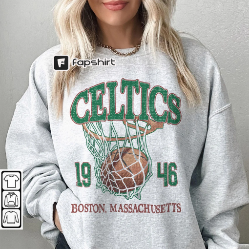 Boston Basketball Vintage Shirt, Celtics 90s Basketball Graphic Tee, Retro For Women And Men Basketball Fan