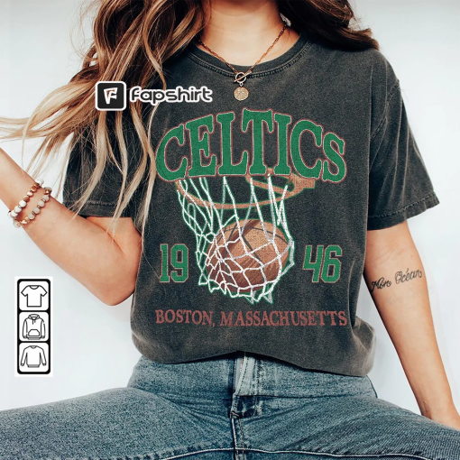 Boston Basketball Vintage Shirt, Celtics 90s Basketball Graphic Tee, Retro For Women And Men Basketball Fan