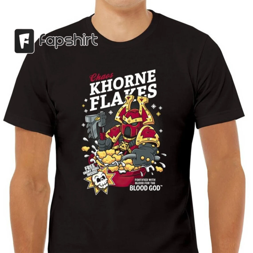 War Hammer Chaos Khorne Flakes T-Shirt – Start Your Day with the Blood God