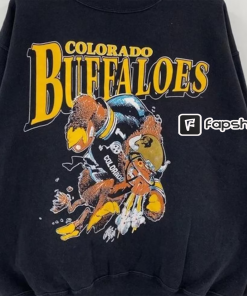 Vintage NCAA Colorado Buffaloes Mascot Logo Sweatshirt,…