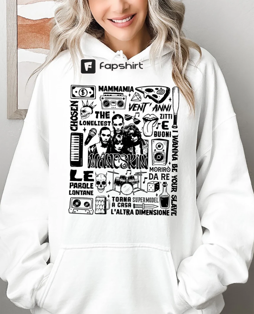 Maneskin Hoodie Shirt – Maneskin Concert Shirt – Maneskin Hoodie – Pop Rock Music Tour 2023 Shirt – Hard Rock Shirt