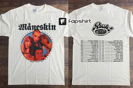 Maneskin Rush! World Tour Shirt, Måneskin Band Shirt, Måneskin 2023 World Tour Tee, Måneskin Fan Gift, Italian Music Band Shirt