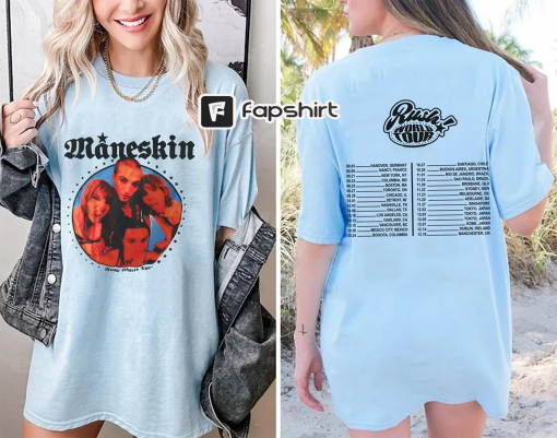 Maneskin Rush! World Tour Shirt, Måneskin Band Shirt, Måneskin 2023 World Tour Tee, Måneskin Fan Gift, Italian Music Band Shirt