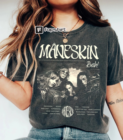 Comfort Color Måneskin Rush tour 2023 shirt, Maneskin Shirt, Måneskin fans,Måneskin Rock Band T-Shirt , Gift for Unisex T-Shirt THCL2909